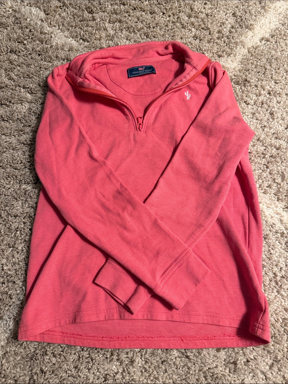 Vineyard Vines Men’s Quarter-Zip Sweater - Coral